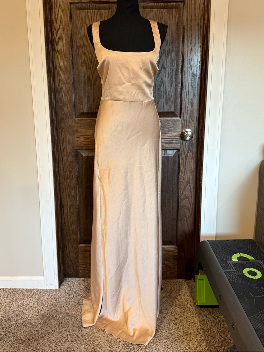 Show Me Your MuMu Champagne Satin Maxi Dress Medium